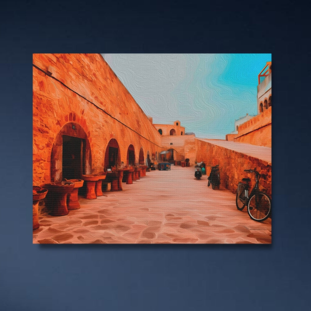 Essaouira, Morocco | Ancient Medina Rampart Walkway | Original Series Gallery Canvas detail