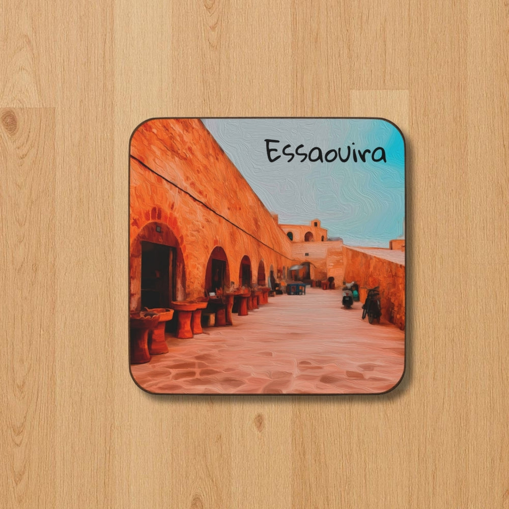 Essaouira, Morocco | Ancient Medina Rampart Walkway | Original Series Hardboard Coaster