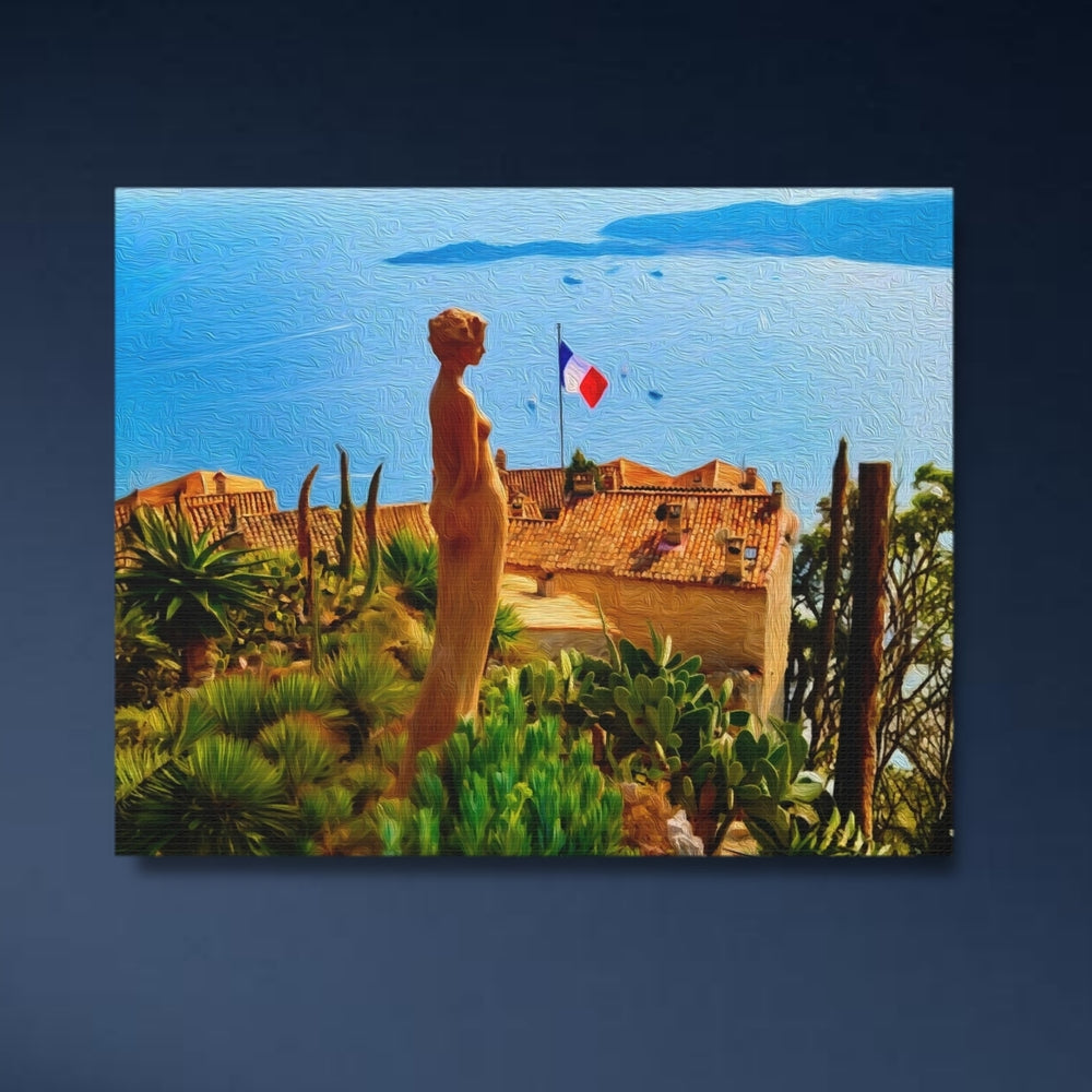 Eze, France | Hilltop Village Mediterranean View | Original Series Gallery Canvas detail