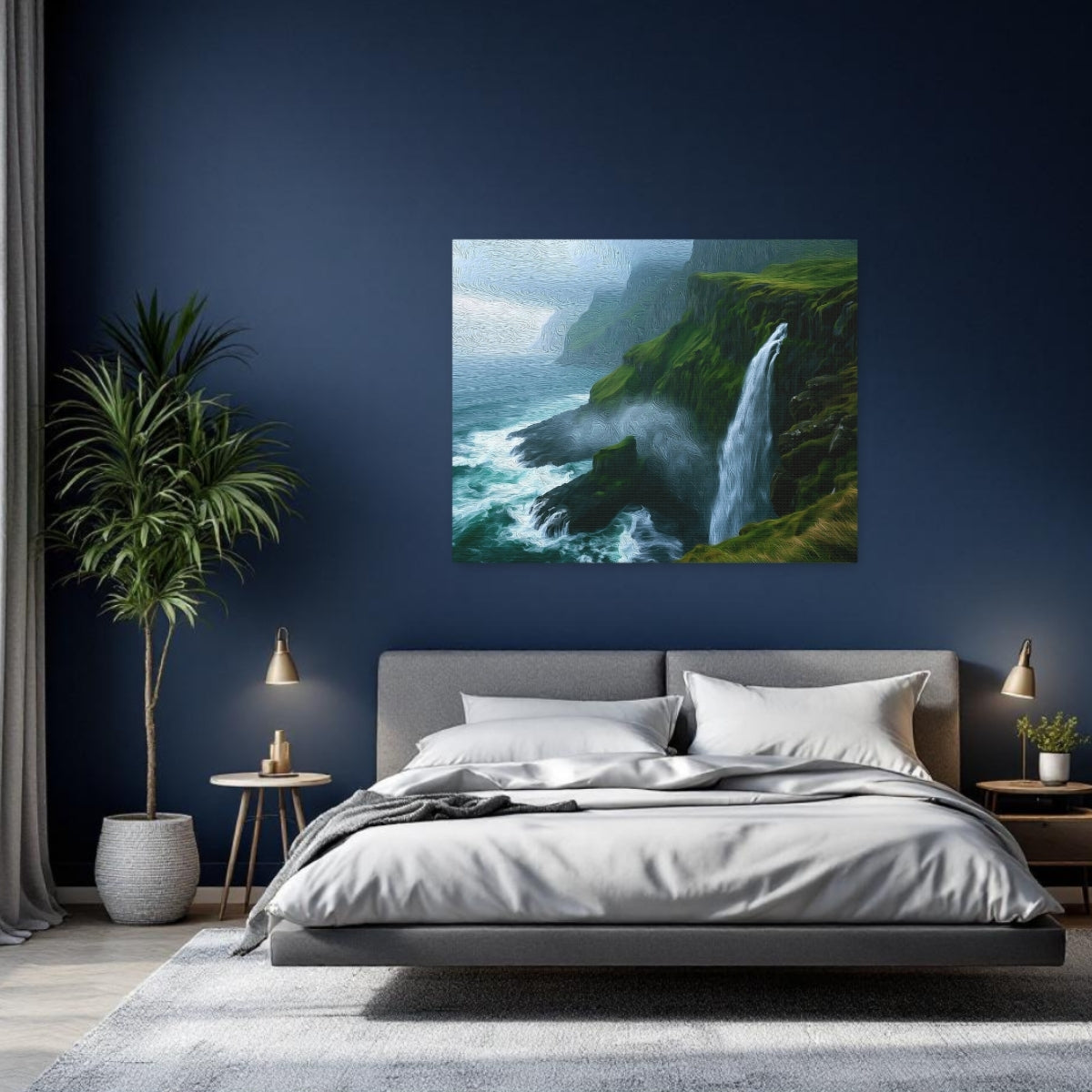 Mulafossur Waterfall Coastal Cliffs — Faroe Islands, Denmark Study No. 2
