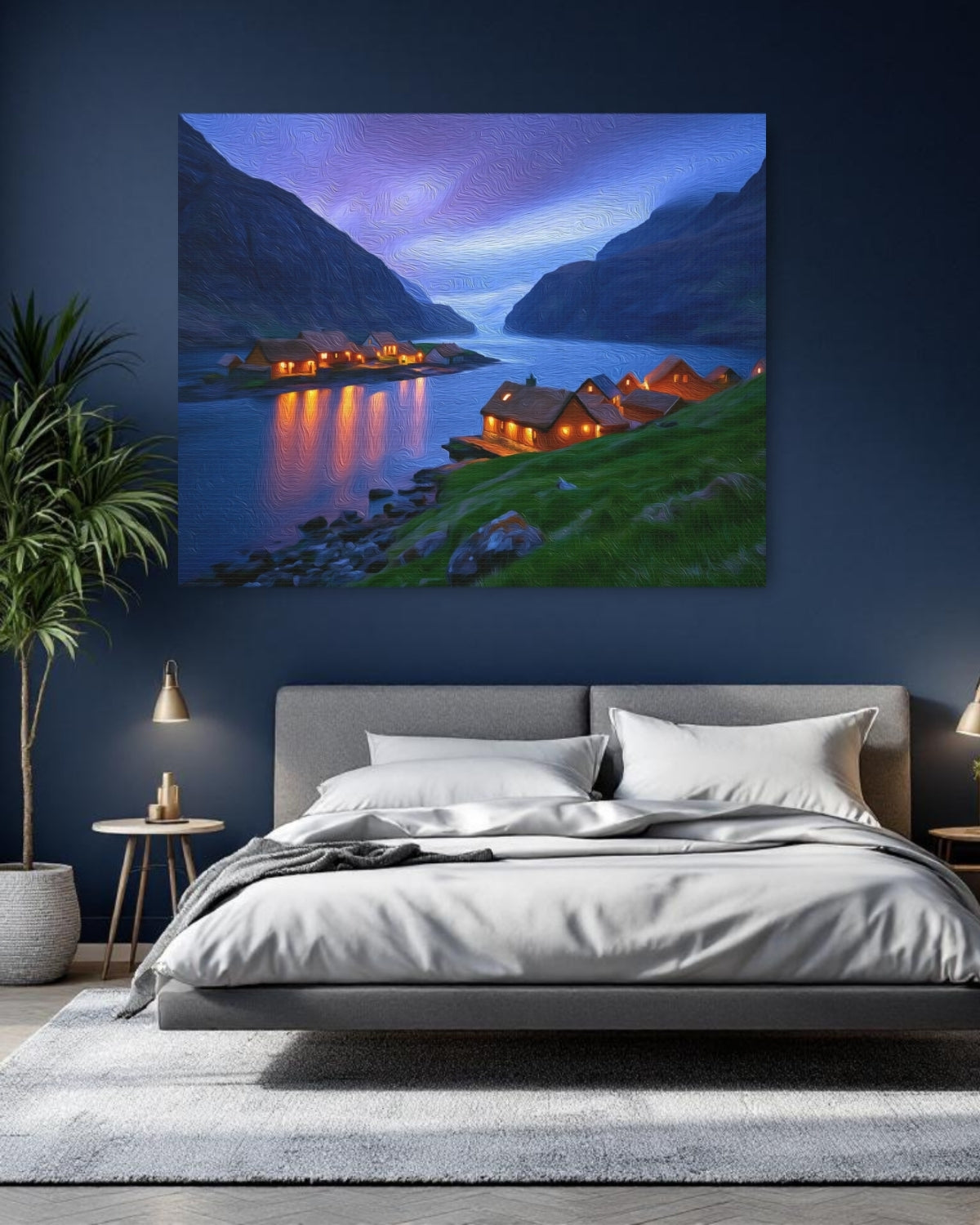Saksun Village Fjord Night — Faroe Islands, Denmark Study No. 1