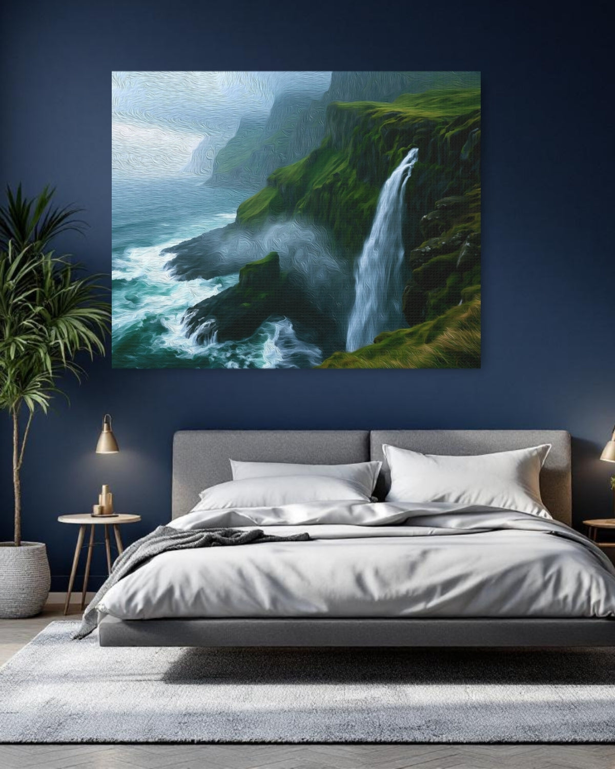 Mulafossur Waterfall Coastal Cliffs — Faroe Islands, Denmark Study No. 1