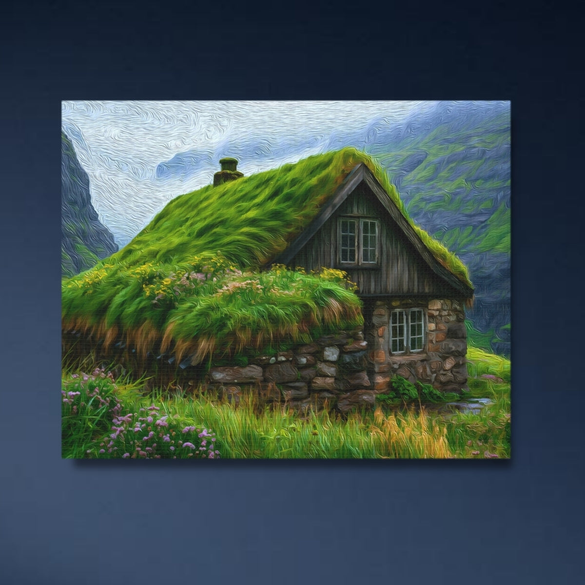Faroese Turf Roof Cottage — Faroe Islands, Denmark Study No. 4