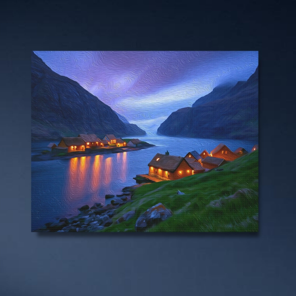 Saksun Village Fjord Night — Faroe Islands, Denmark Study No. 4