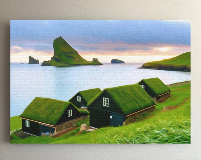 Bøur Village Seastacks View — Faroe Islands, Denmark