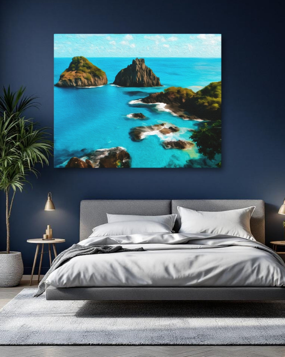 Fernando de Noronha, Brazil | Twin Rocks Turquoise Bay | Original Series Gallery Canvas detail