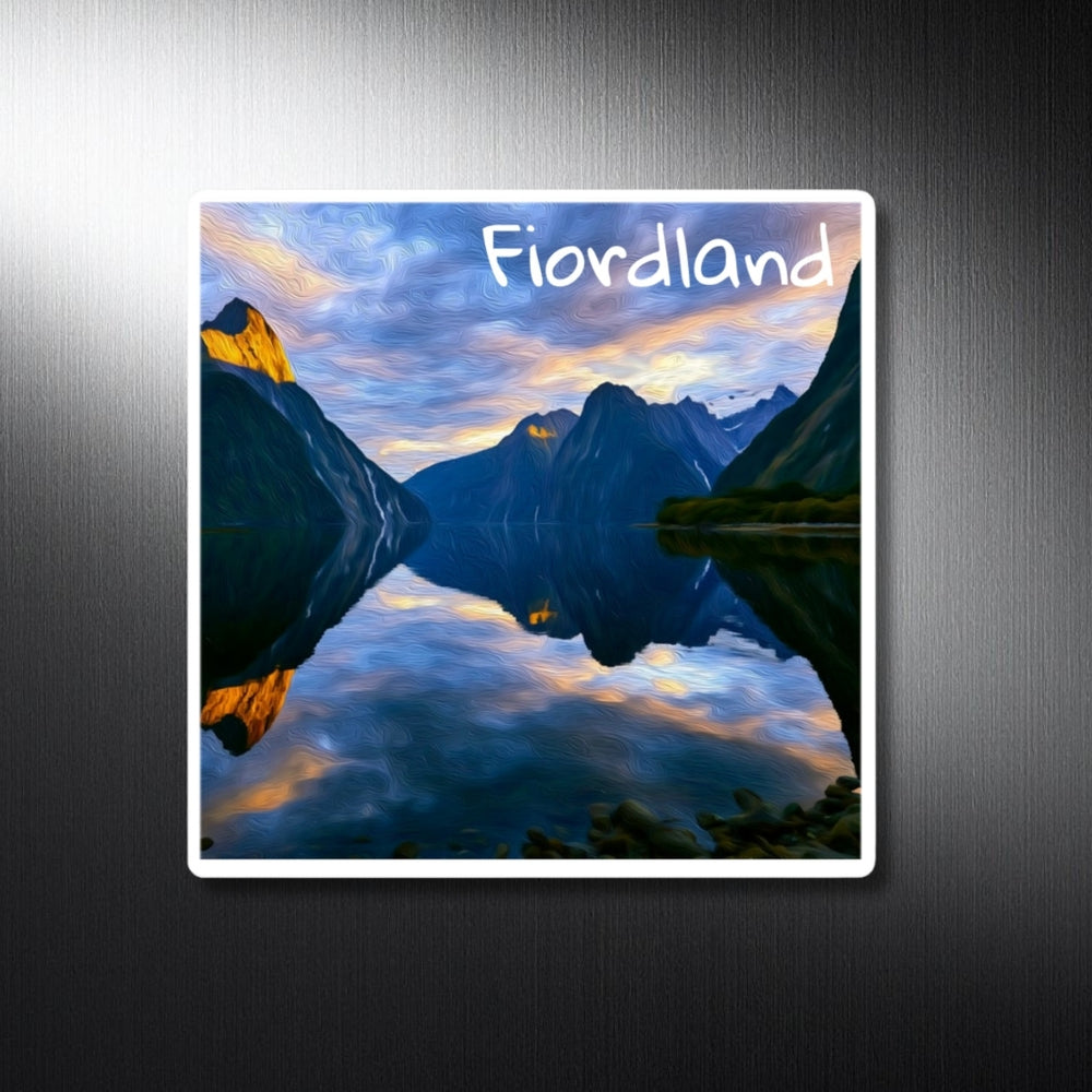 Fiordland National Park, New Zealand | Milford Sound Fjord Reflection | Original Series Decorative Magnet