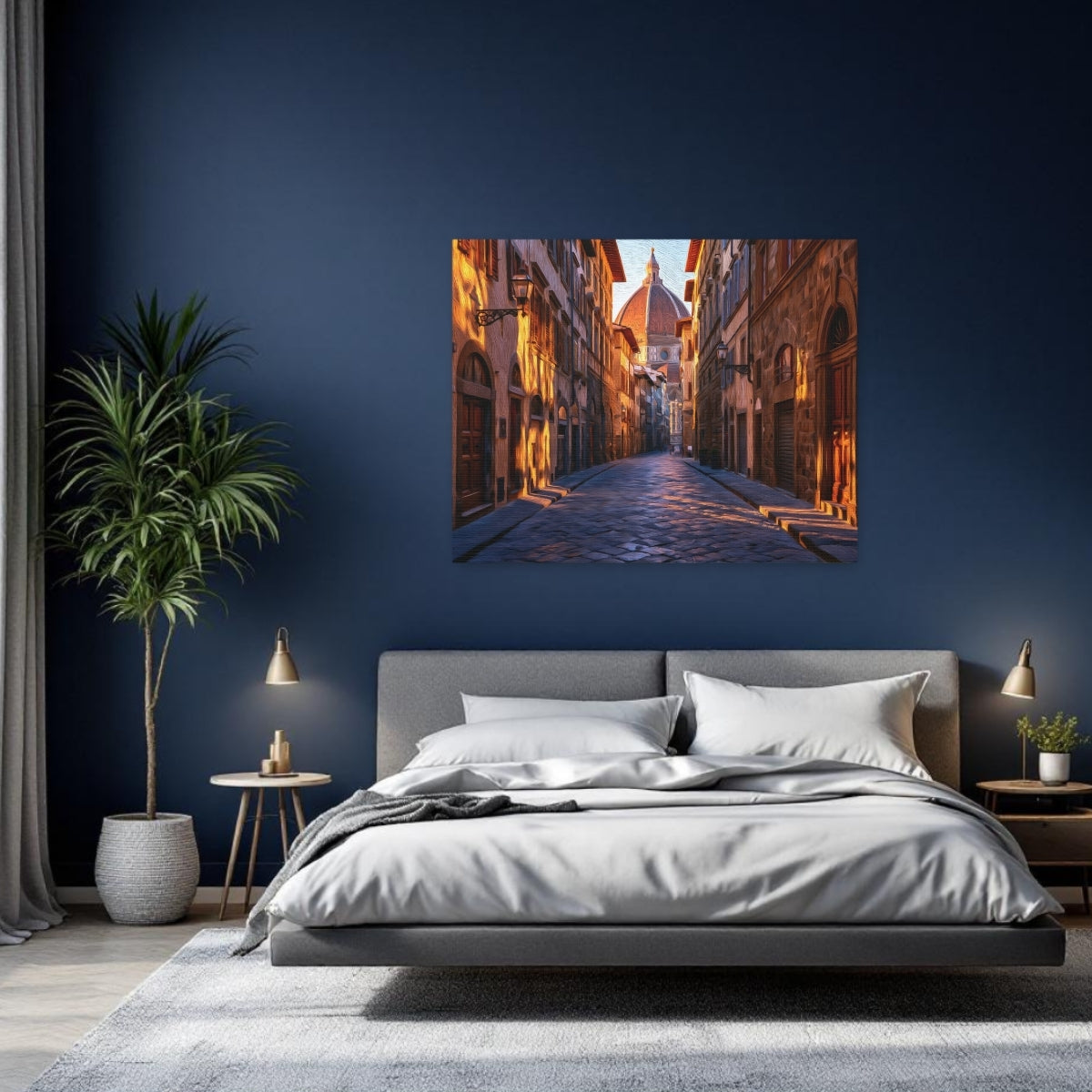 Florence, Italy | Florence Duomo Narrow Street | Original Series Gallery Canvas detail