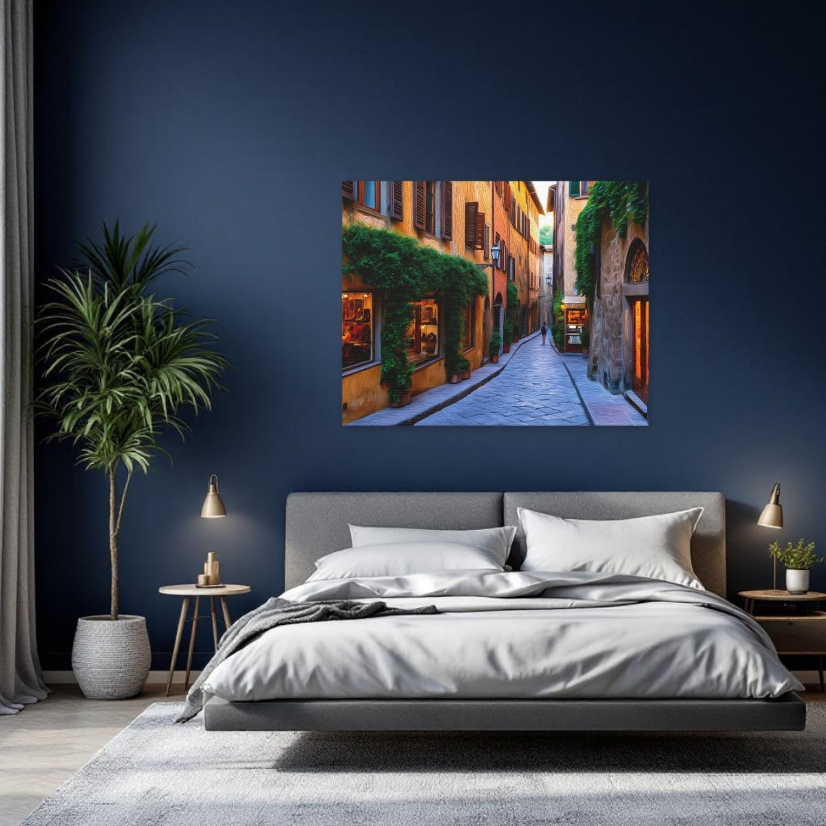 Florence, Italy | Via delle Terme Cobblestone Alley | Original Series Gallery Canvas detail