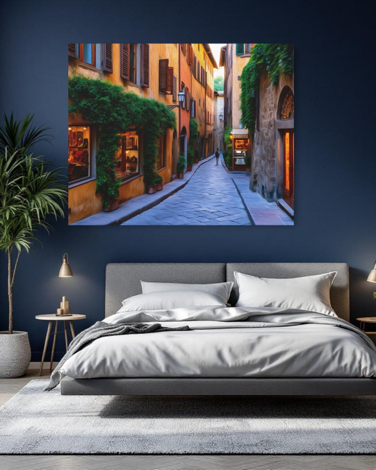 Florence, Italy | Via delle Terme Cobblestone Alley | Original Series Gallery Canvas detail