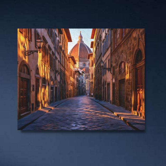 Florence, Italy | Florence Duomo Narrow Street | Original Series Gallery Canvas