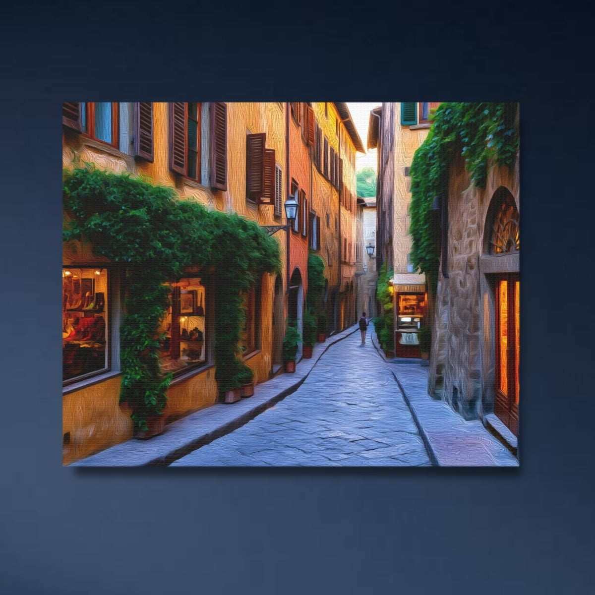 Florence, Italy | Via delle Terme Cobblestone Alley | Original Series Gallery Canvas close-up detail