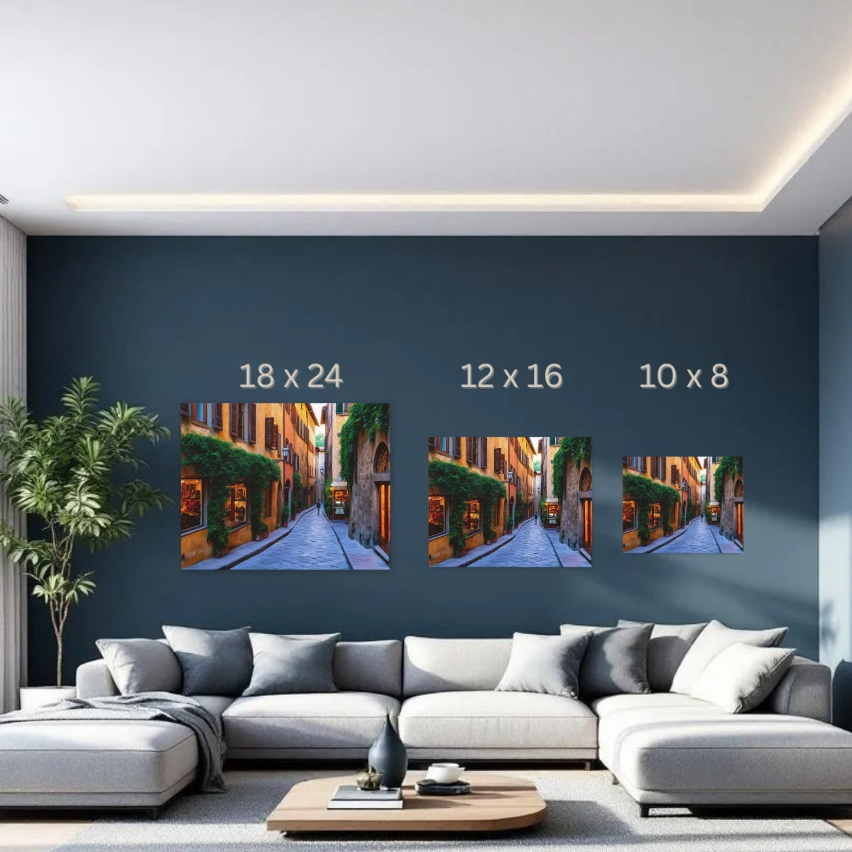 Florence, Italy | Via delle Terme Cobblestone Alley | Original Series Gallery Canvas detail