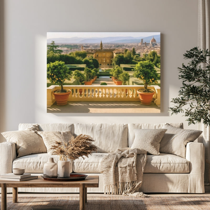 Boboli Gardens Florence Panorama in a room — Florence, Italy