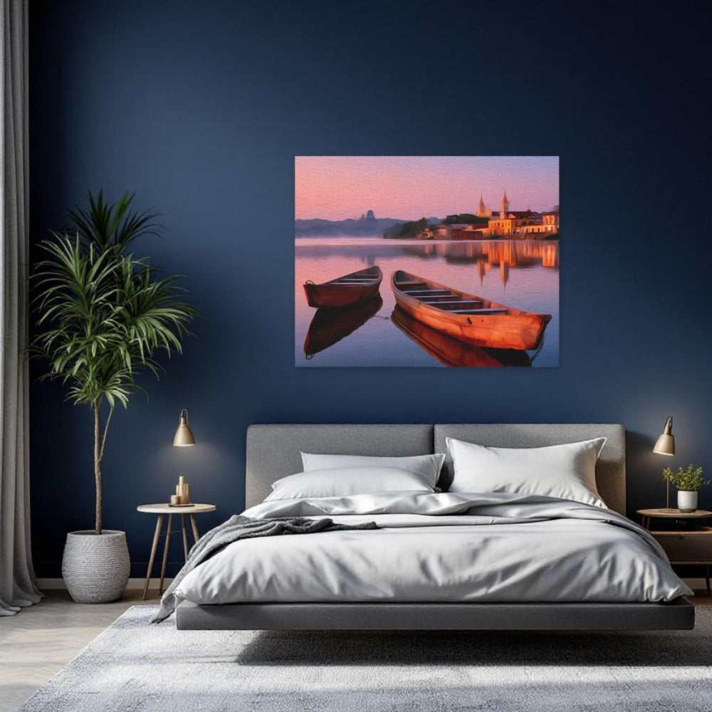 Flores, Guatemala | Island Town at Sunset | Original Series Gallery Canvas detail
