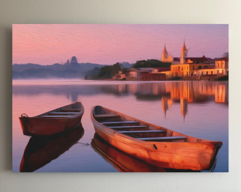 Island Town at Sunset — Flores, Guatemala
