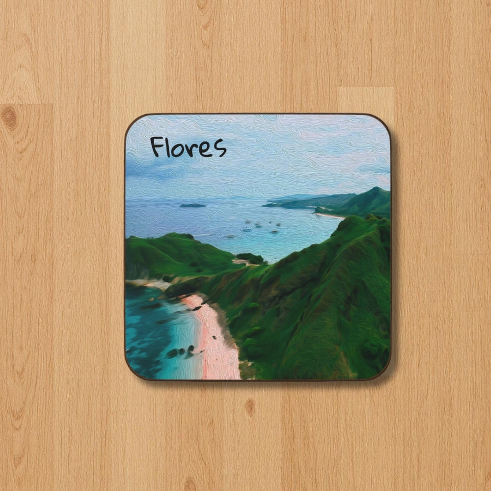 Flores, Indonesia | Padar Island Ridge View | Original Series Hardboard Coaster