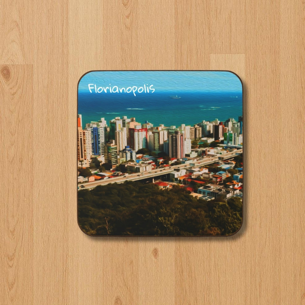 Florianopolis, Brazil | Coastal City Ocean View | Original Series Hardboard Coaster