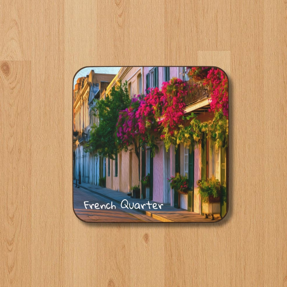 French Quarter, New Orleans | French Quarter Floral Streets | Original Series Hardboard Coaster