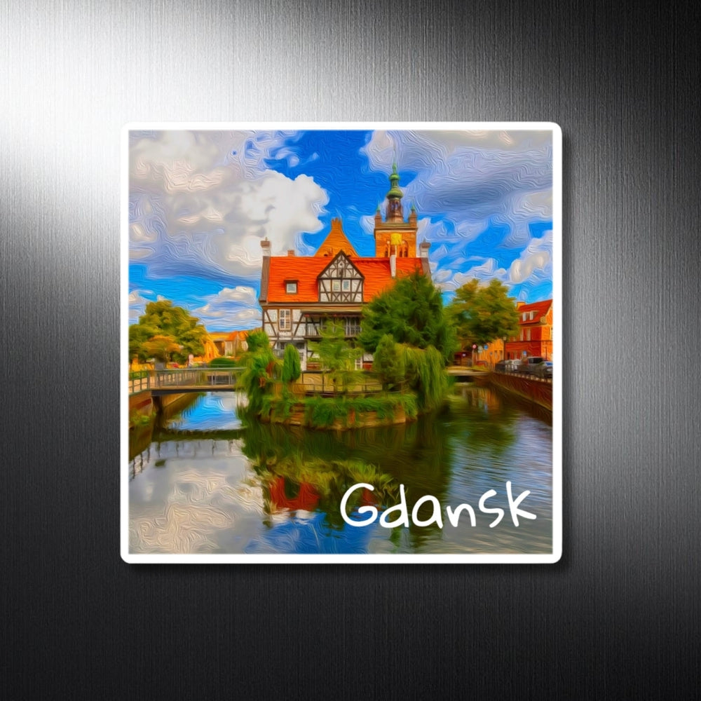 Gdansk, Poland | Old Town Canal Reflections | Original Series Decorative Magnet