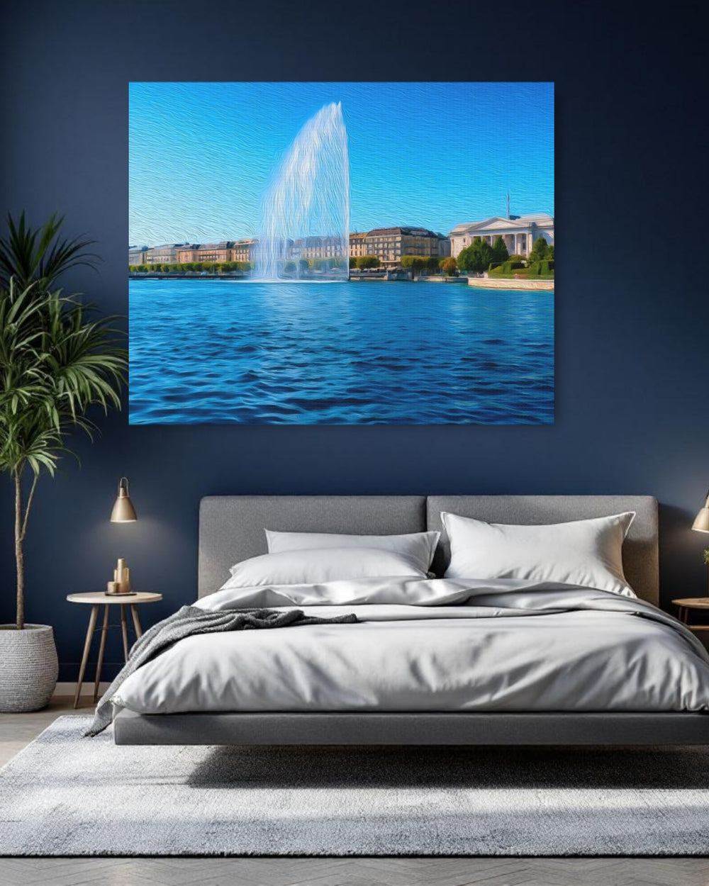 Geneva, Switzerland | Jet d'Eau Lake Geneva | Original Series Gallery Canvas detail