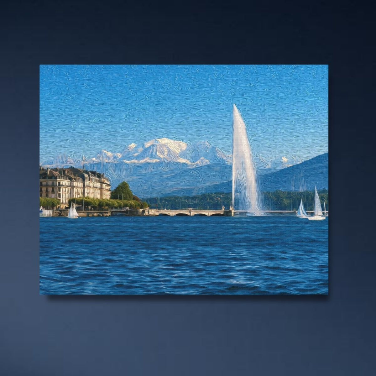 Geneva Jet d'Eau Fountain — Geneva, Switzerland, close-up detail