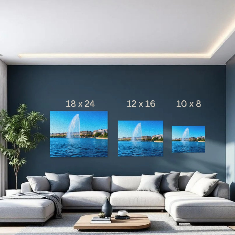 Geneva, Switzerland | Jet d'Eau Lake Geneva | Original Series Gallery Canvas detail
