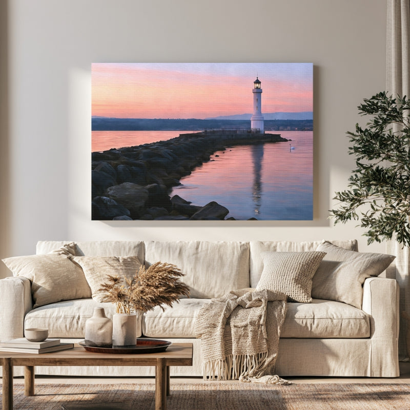 Geneva Lighthouse Rocky Jetty in a room — Geneva, Switzerland