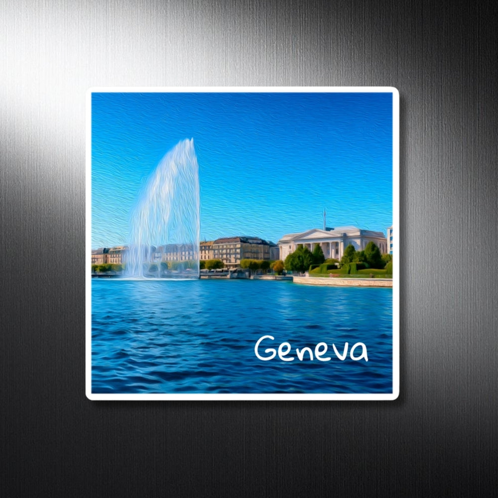 Geneva, Switzerland | Jet d'Eau Lake Geneva | Original Series Decorative Magnet
