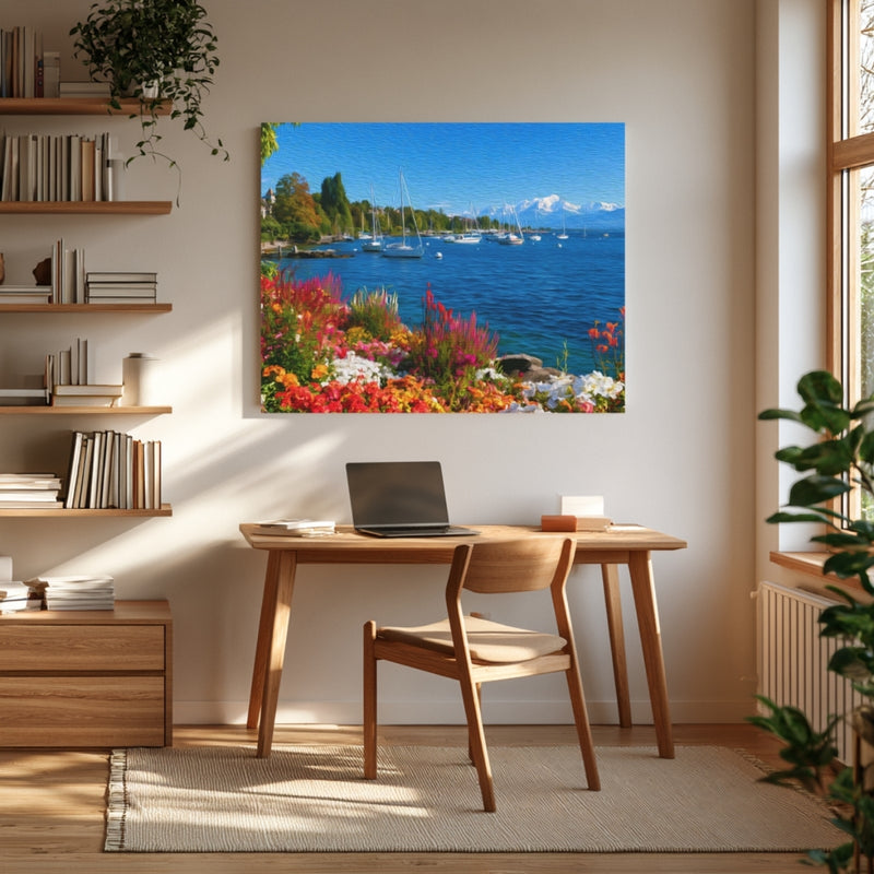 Lake Geneva Harbor Sailboats — Geneva, Switzerland, view 4