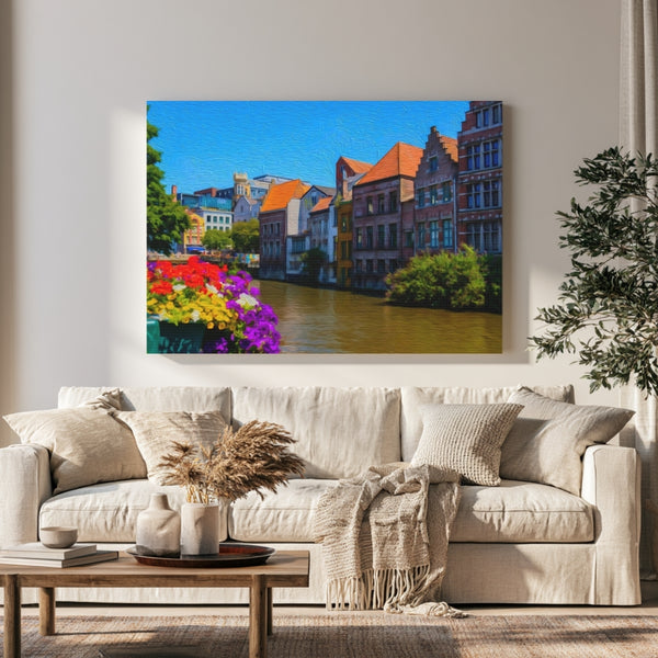 Ghent, Belgium | Graslei & Korenlei Quayside | Original Series Gallery Canvas