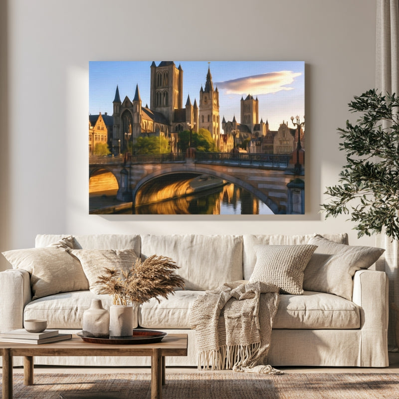 St Nicholas Church Canal Bridge — Ghent, Belgium, view 1