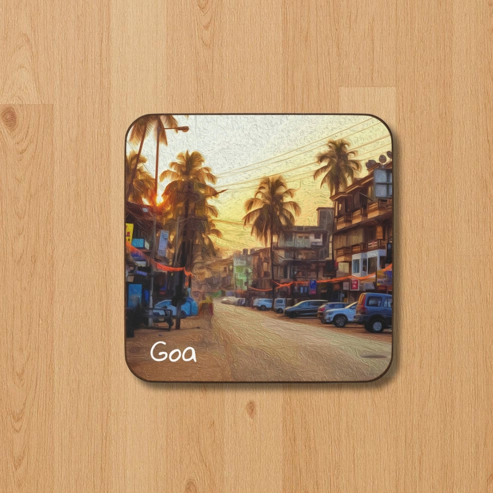 Goa, India | Goa Coastal Market Street | Original Series Hardboard Coaster
