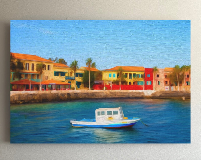 Colorful Waterfront Colonial Harbor — Goreé Island, Senegal