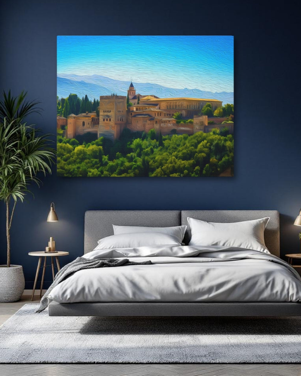Granada, Spain | Alhambra Palace Among Trees | Original Series Gallery Canvas detail