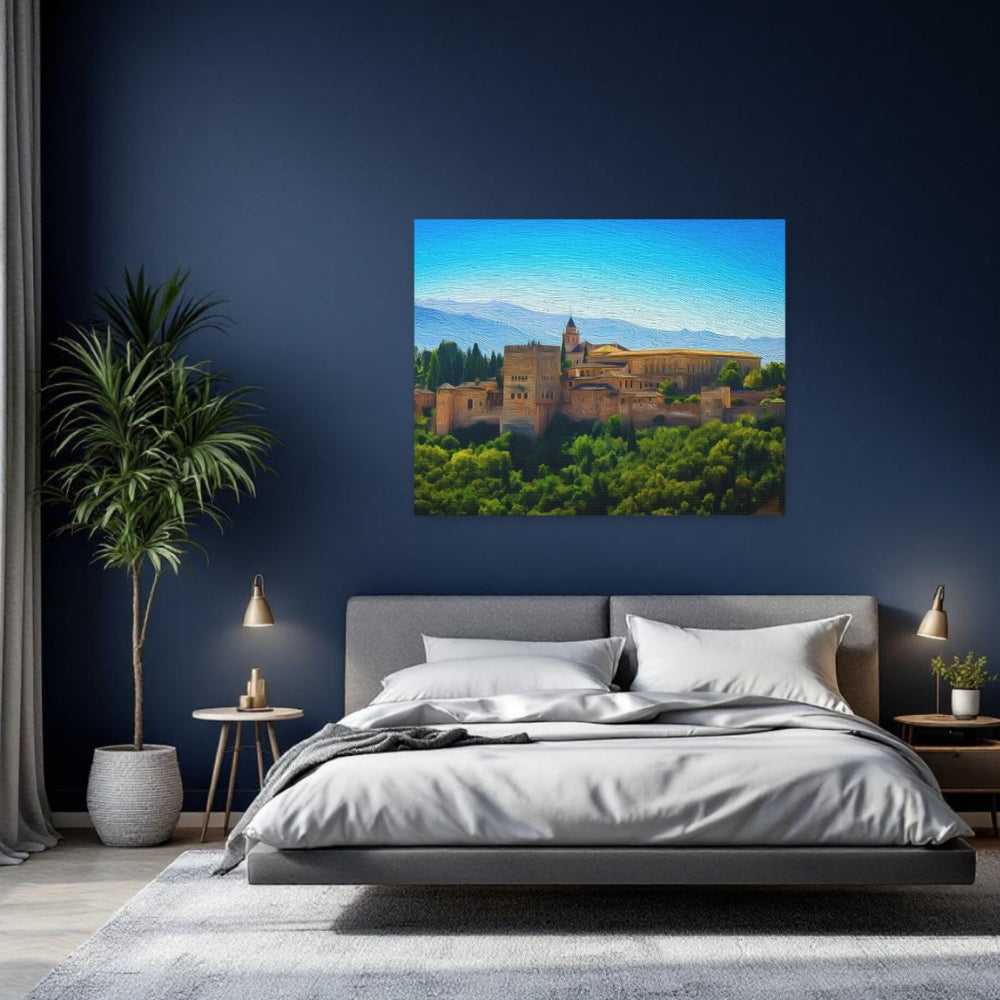 Granada, Spain | Alhambra Palace Among Trees | Original Series Gallery Canvas detail