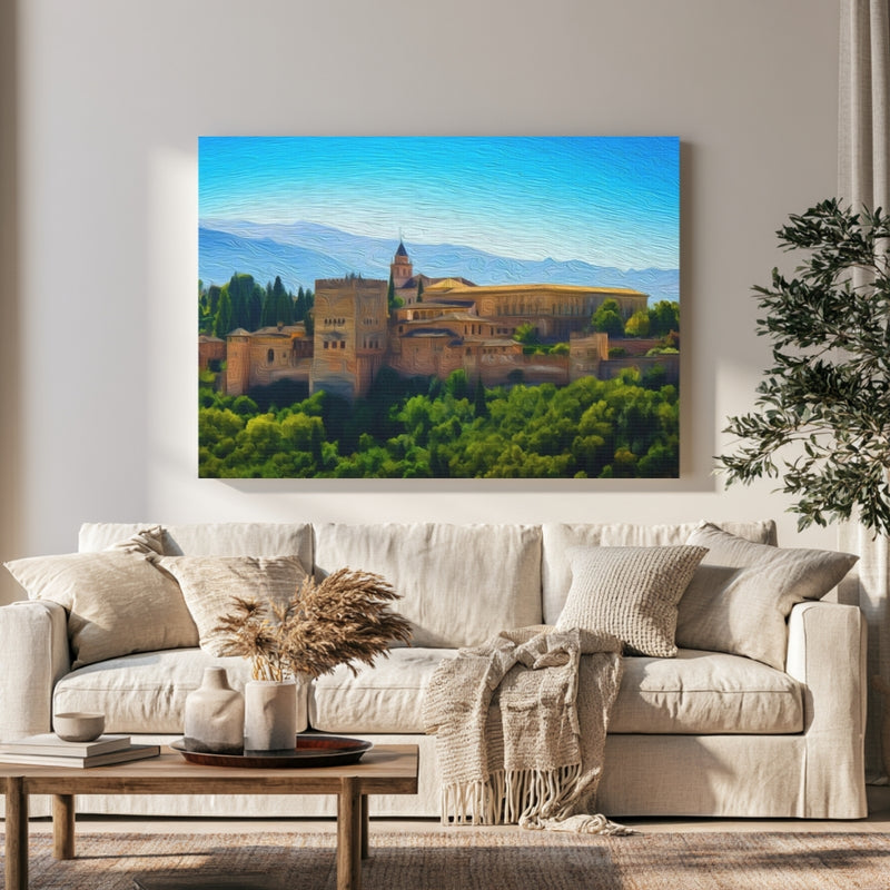 Alhambra Palace Among Trees — Granada, Spain, view 1