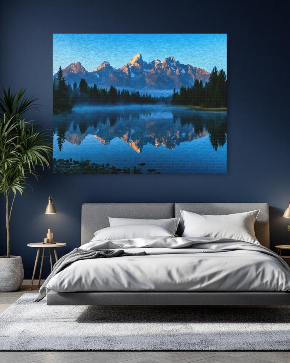Grand Teton National Park, Wyoming | Teton Range Lake Reflection | Original Series Gallery Canvas detail