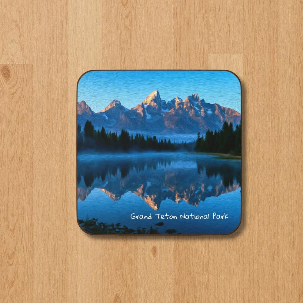 Grand Teton National Park, Wyoming | Teton Range Lake Reflection | Original Series Hardboard Coaster