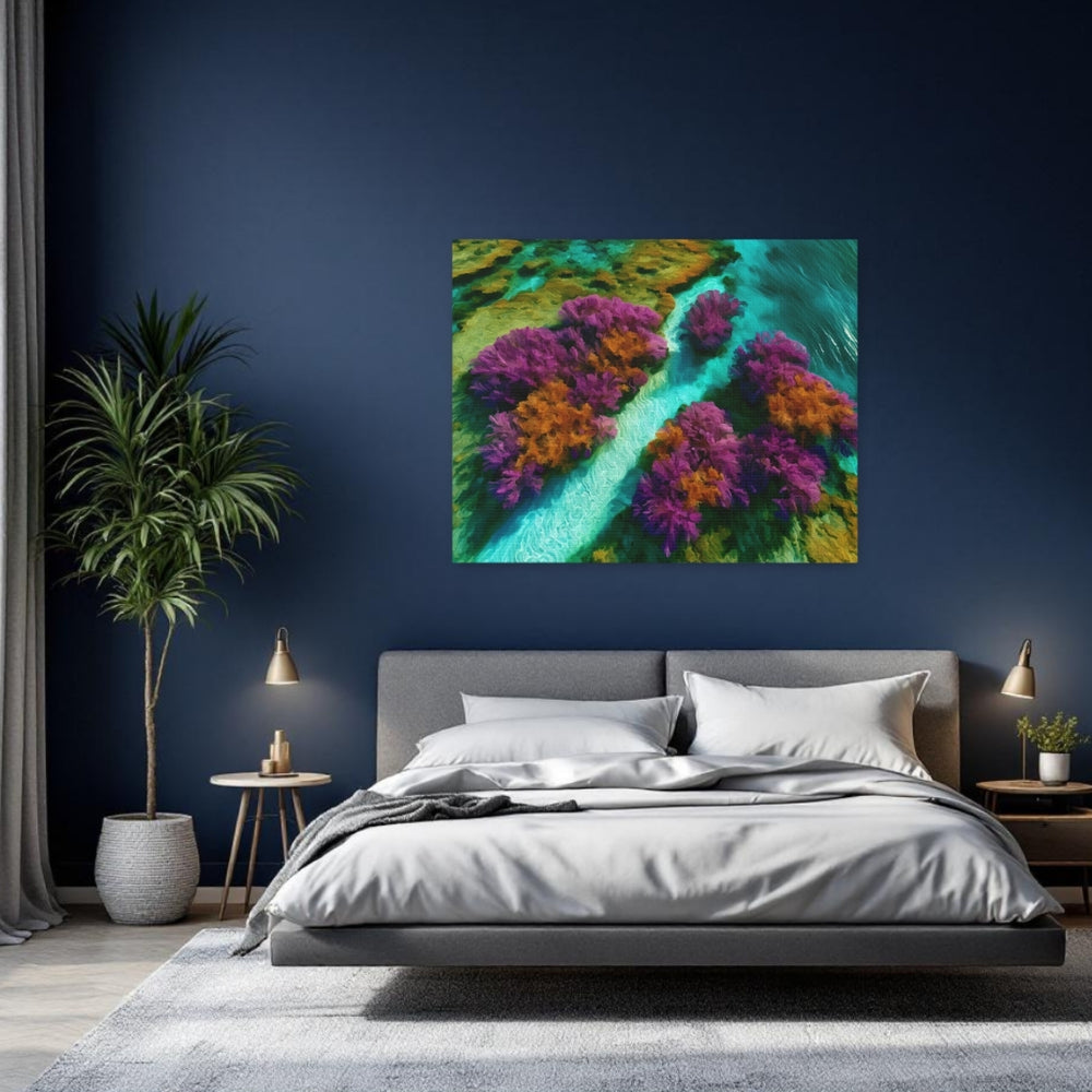 Great Barrier Reef, Australia | Coral Reef Aerial View | Original Series Gallery Canvas detail