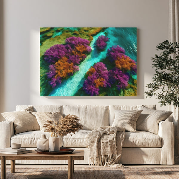 Great Barrier Reef, Australia | Coral Reef Aerial View | Original Series Gallery Canvas