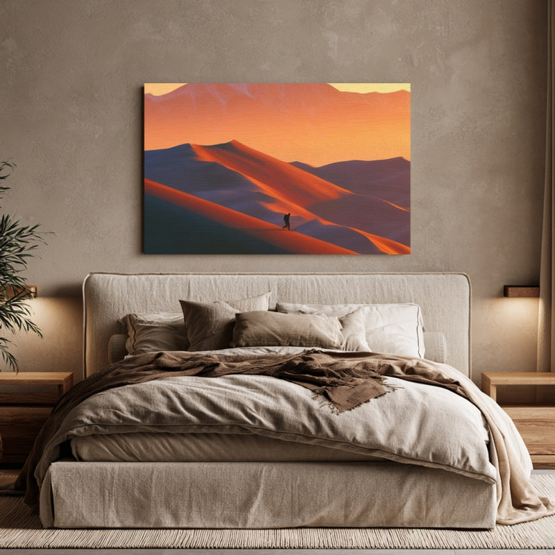 Lone Hiker Among Dunes — Great Sand Dunes, Colorado, view 6