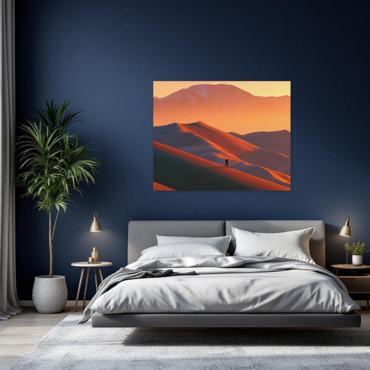 Lone Hiker Among Dunes — Great Sand Dunes, Colorado, study 2