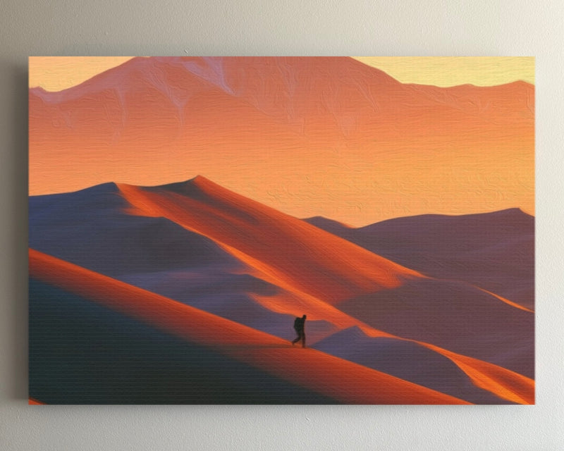 Lone Hiker Among Dunes — Great Sand Dunes, Colorado
