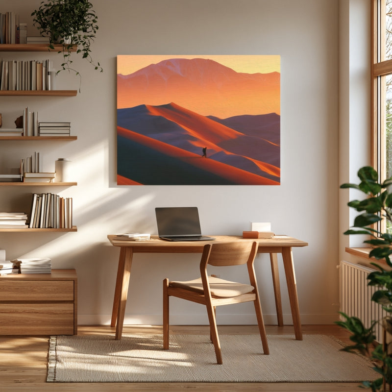 Lone Hiker Among Dunes — Great Sand Dunes, Colorado, view 4