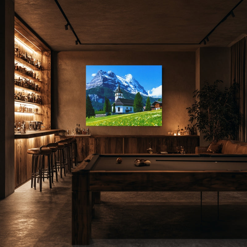 Grindelwald Village Church Alpine Meadow — Grindelwald, Switzerland, view 7