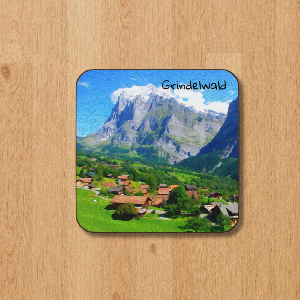Grindelwald, Switzerland | Alpine Village Mountain Valley | Original Series Hardboard Coaster