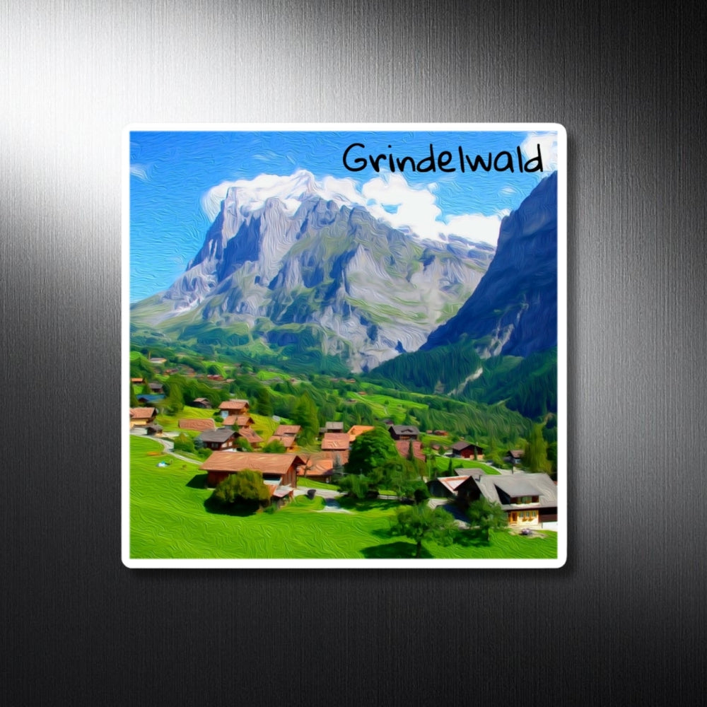 Grindelwald, Switzerland | Alpine Village Mountain Valley | Original Series Decorative Magnet