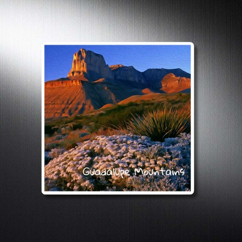 Guadalupe Mountains, Texas | Guadalupe Peak Desert Bloom | Original Series Decorative Magnet