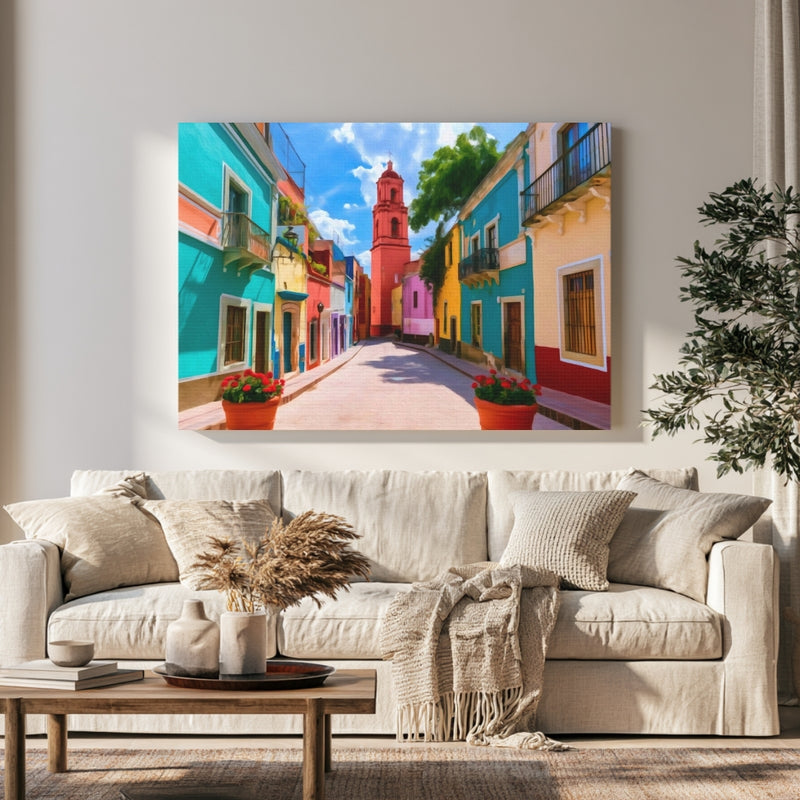 Guanajuato Colorful Street Bell Tower in a room — Guanajuato, Mexico